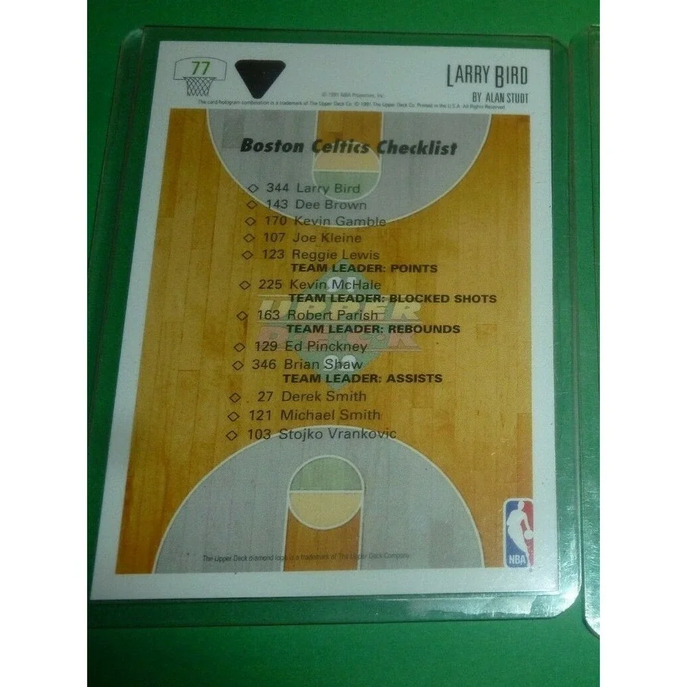 1991 Upper‎ Deck Larry Bird Boston Celtics Checklist #77 Collector's Choice Card